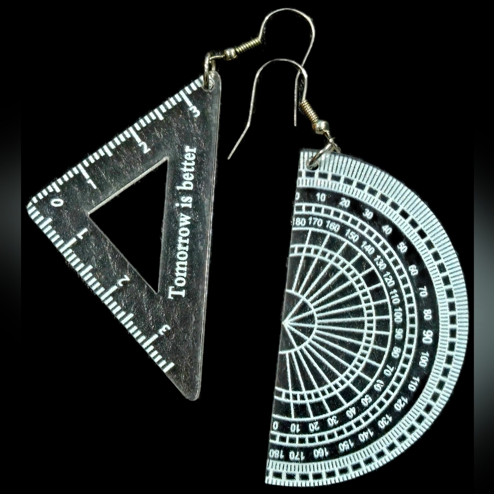 Geometric Silver Earrings